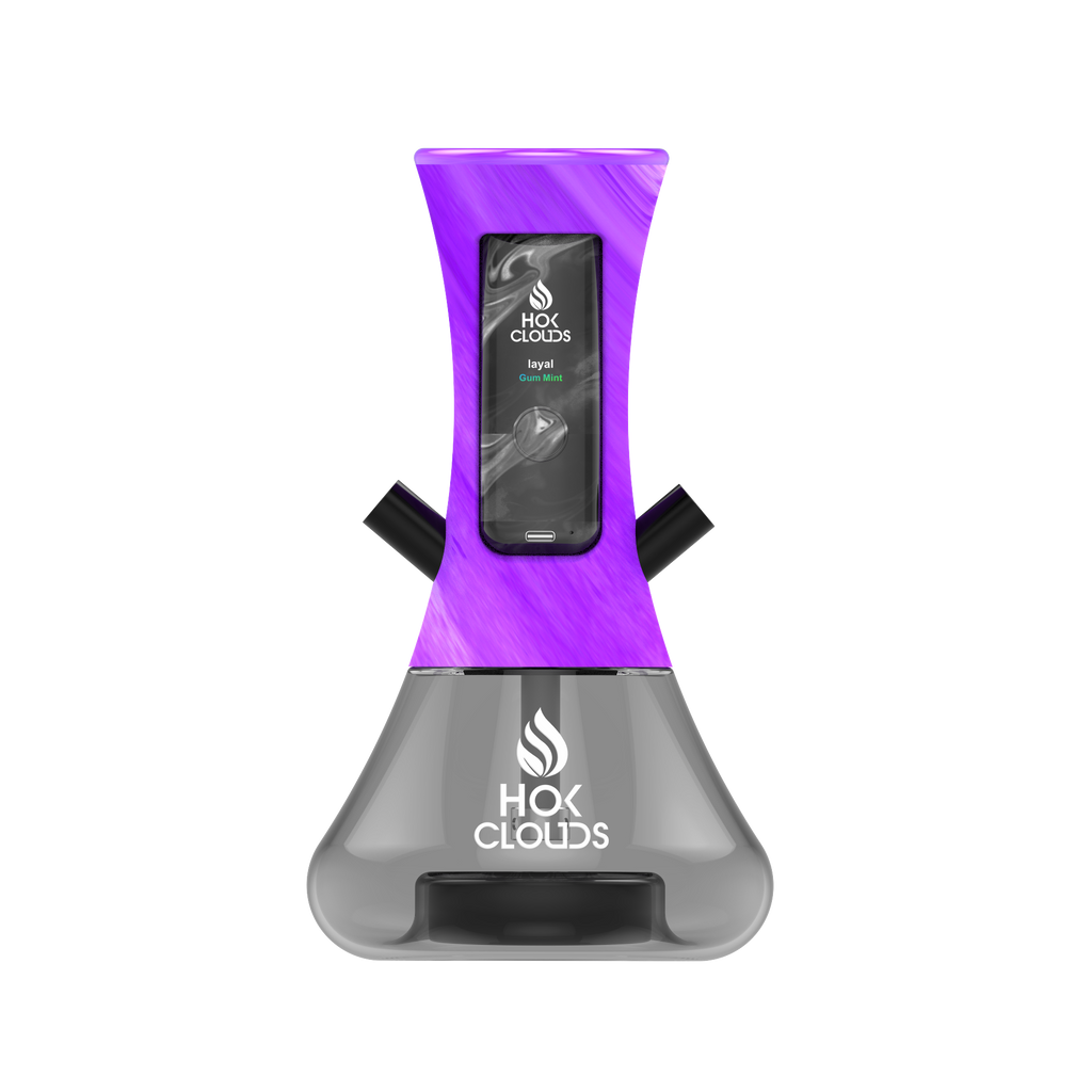 Shisha inspired vape, modern electronic shisha, disposable vape with shisha clouds - HOK CLOUDS E-SHISHA - Resin Dual Hose + Disposable Pod ...